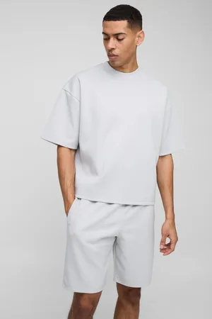 Boohoo Mens Oversized Boxy Scuba T-Shirt & Short Set
