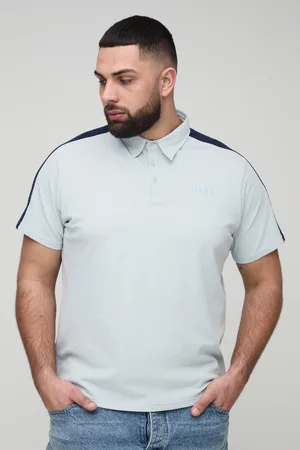 Boohoo Mens Plus Slim Fit Man Pique Colour Block Polo