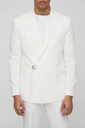 Boohoo Mens Straight Fit Wrap Detail Suit Jacket