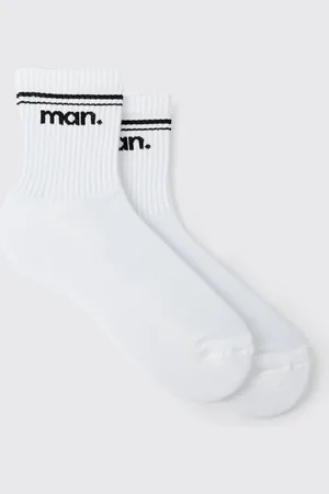 Boohoo Mens MAN Stripe Half Crew Sock