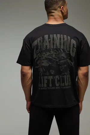 Boohoo Mens Man Active Training Lift Club Oversized T-shirt