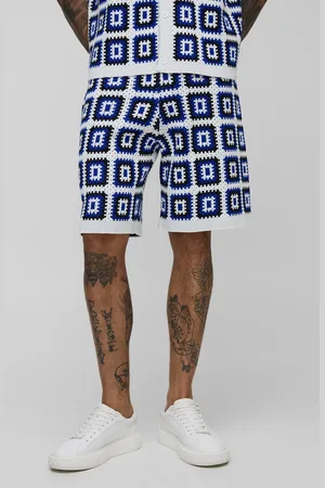 Boohoo Mens Tall Relaxed Crochet Knit Short In