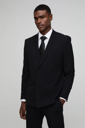 Boohoo Mens Straight Fit Asymmetrical Detail Suit Jacket