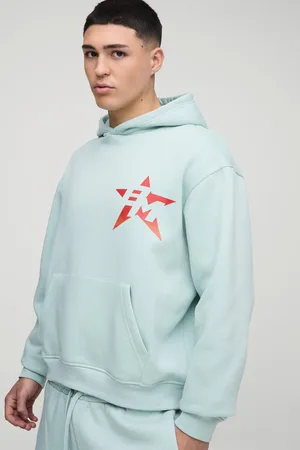 Boohoo Mens Oversized Boxy BM Printed Hoodie