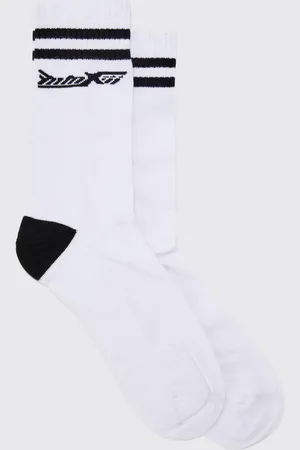 Boohoo Mens Intarsia Logo Sports Socks