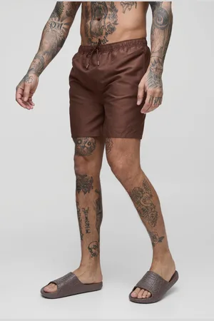 Boohoo Mens Tall Embroidered Short Length Regular Fit Swim Shorts