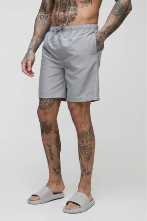 Boohoo Mens Tall Branded Mid Length Regular Fit Swim Shorts
