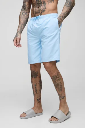 Boohoo Mens Tall Branded Long Length Regular Fit Swim Shorts