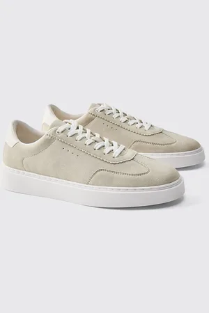 Boohoo Mens Faux Suede Panel Trainer In