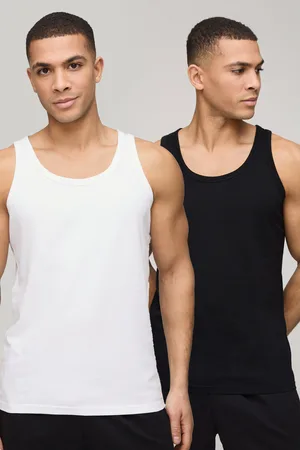 Boohoo Mens Regular Fit 2 Pack Basic Vests