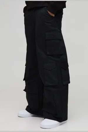 Boohoo Mens Extreme Baggy Rigid Multi Cargo Pocket Trousers