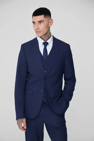 Boohoo Mens Tall Check Single Breasted Slim Fit Suit Jacket