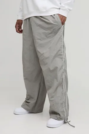 Boohoo Mens Plus Piping Detail Parachute Trousers