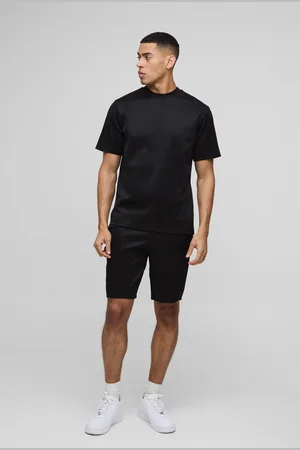 Boohoo Mens Regular Fit Scuba T-Shirt & Short Set