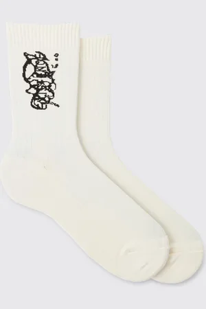Boohoo Mens Waffle Graphic Socks