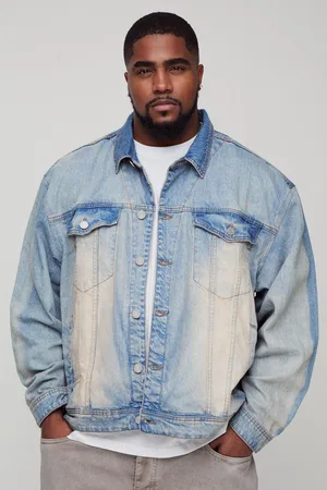 Boohoo Mens Plus Tinted Wash Oversized Denim Jacket