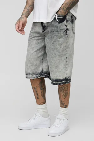 Boohoo Mens Tall Extreme Washed Baggy Fit Jorts