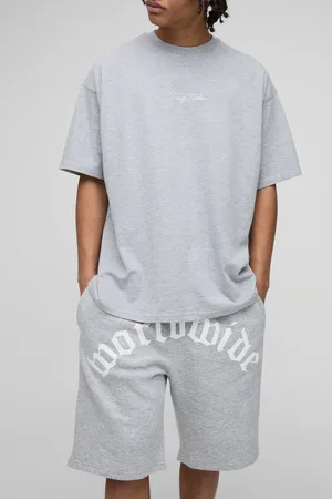 Boohoo Mens Oversized Worldwide T-Shirt & Short Set