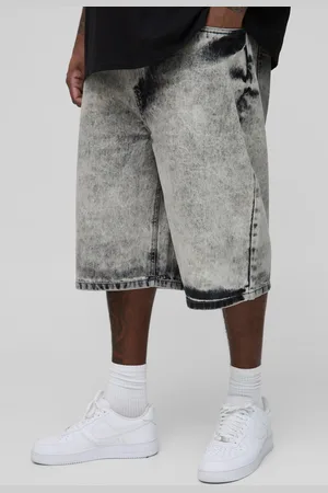 Boohoo Mens Plus Extreme Washed Baggy Jorts