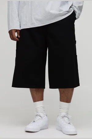 Boohoo Mens Plus Woven Tab Overdye Carpenter Longline Jorts