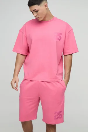 Boohoo Mens Oversized Boxy 25 Varsity Graphic T-Shirt & Short Set