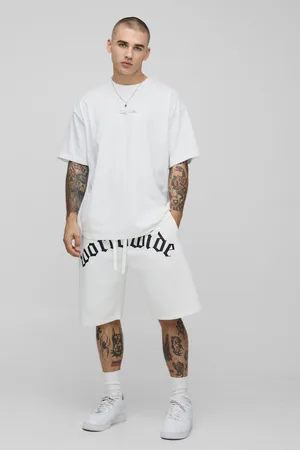 Boohoo Mens Oversized Worldwide T-Shirt & Short Set