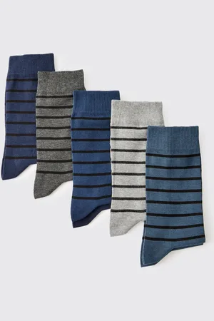 Boohoo Mens 5 Pack Tonal Stripe Sports Socks