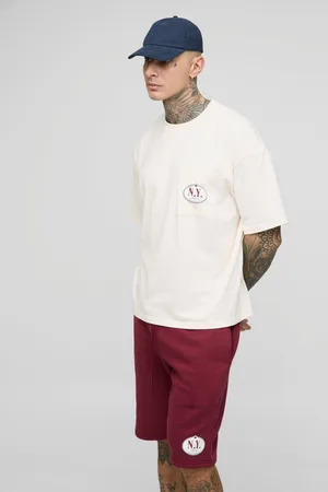 Boohoo Mens Tall Oversized Boxy Homme Print T-Shirt & Short Set