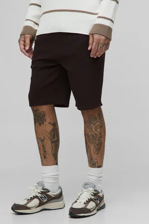 Boohoo Mens Tall Loose Fit Rib Jersey Shorts