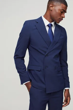 Boohoo Mens Skinny Double Breasted Suit Jacket