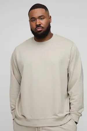 Boohoo Mens Plus 260GSM Loopback Regular Fit Basic Sweat