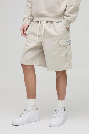 Boohoo Mens Tall Relaxed Fit Woven Tab Cargo Shorts