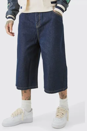 Boohoo Mens Tall Long Line Denim Jorts In