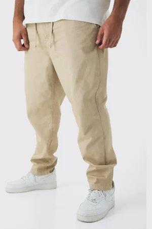 Boohoo Mens Plus Drawcord Tapered Fit Chino