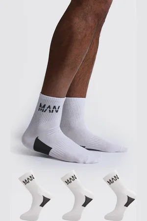 Boohoo Mens 3 Pack MAN Dash Arch Support Quarter Sock