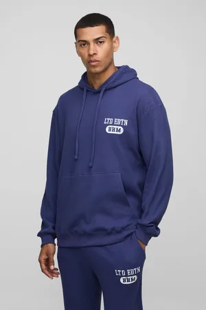 Boohoo Mens Oversized Waffle Print Hoodie