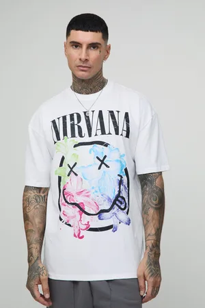 Boohoo Mens Tall Oversized Nirvana License Print T-Shirt