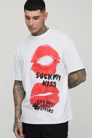 Boohoo Mens Tall Oversized Red Hot Chili Peppers License Print T-Shirt