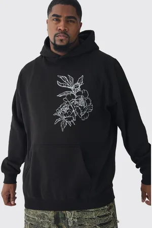 Boohoo Mens Plus Line Drawing Regular Fit Hoodie