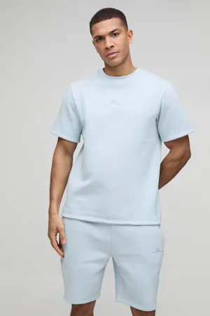 Boohoo Mens Regular Fit BM Signature T-Shirt & Short Set