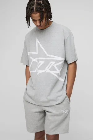 Boohoo Mens Oversized M Star T-Shirt & Short Set