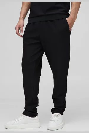 Boohoo Mens Slim Fit Textured Stripe Tapered Joggers
