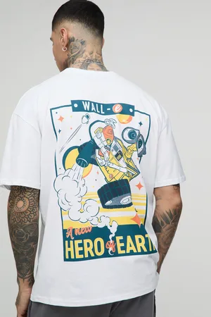 Boohoo Mens Tall Oversized Wall-E Disney License Print T-Shirt
