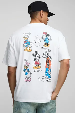Boohoo Mens Oversized Extended Neck Disney Mickey Mouse License T-Shirt