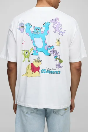 Boohoo Mens Oversized Extended Neck Disney Monsters Inc License T-Shirt
