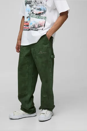 Boohoo Mens Relaxed Fit Vintage Overdye Carpenter Trousers