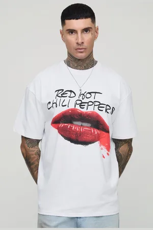 Boohoo Mens Tall Oversized Red Hot Chili Peppers License Print T-Shirt