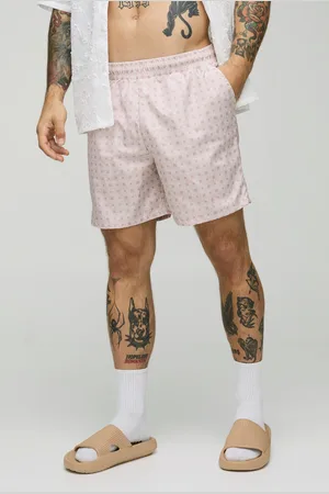 Boohoo Mens Mid Length Geo Print Swim Shorts
