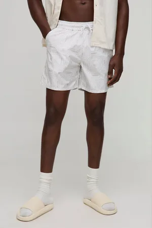 Boohoo Mens Pattern Printed Mid Length Swim Short