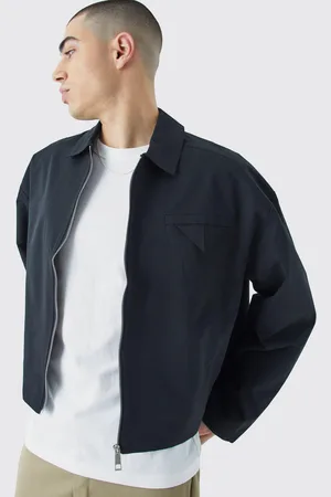 Boohoo Mens Boxy Twill Harrington Jacket